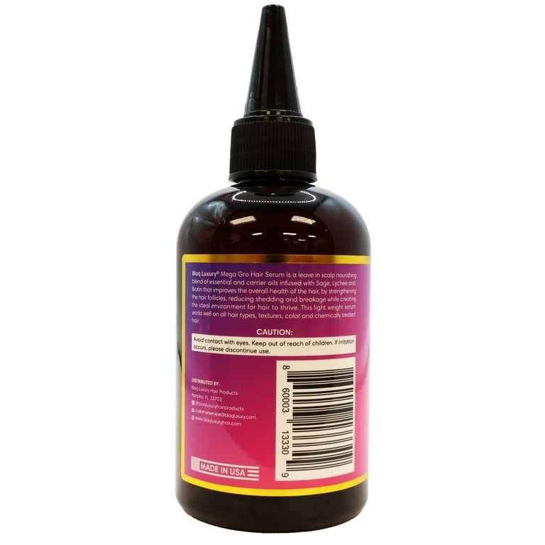 Blaq Luxury Mega Gro Hair Growth Serum, Biotin Infused, 4 Oz for All Hair  Types - Walmart.com