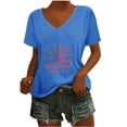 thumbnail image 1 of Camisetas Casuales de las Mujeres Gradiente Día de la Independencia Impreso Cuello Redondo, Blusa de Manga Corta para Diario, Fiesta Y Primavera Verano, 1 of 5