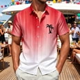 thumbnail image 2 of IWRICH Hawaiian Shirt for Men Tropical Loose Fit Shirt Short Sleeve Casual Button down Holiday Beach Shirts with Pocket Watermelon Red XL, 2 of 4