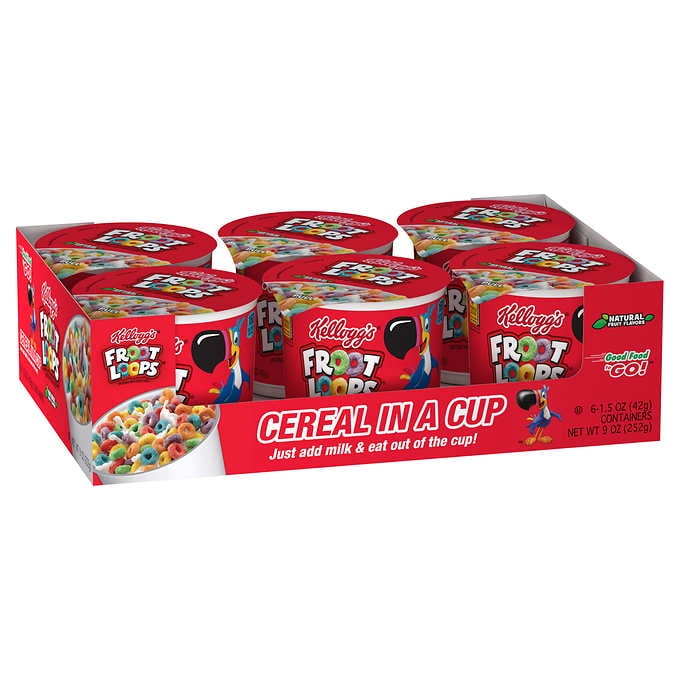 Kellogg's Froot Loops Cereal Cups, 6-count
