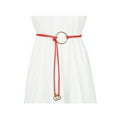 thumbnail image 5 of INSPIRE CHIC Women PU Leather Skinny Rope Belt Round Ring Endings Self Tie Waistband Thin Waist Strap Red, 5 of 5