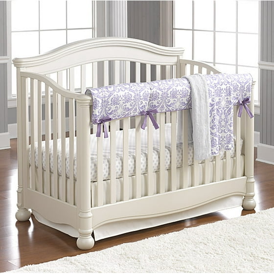 Liz And Roo Abigail 4 Pc Baby Bedding Set With Rail Cover Lavender