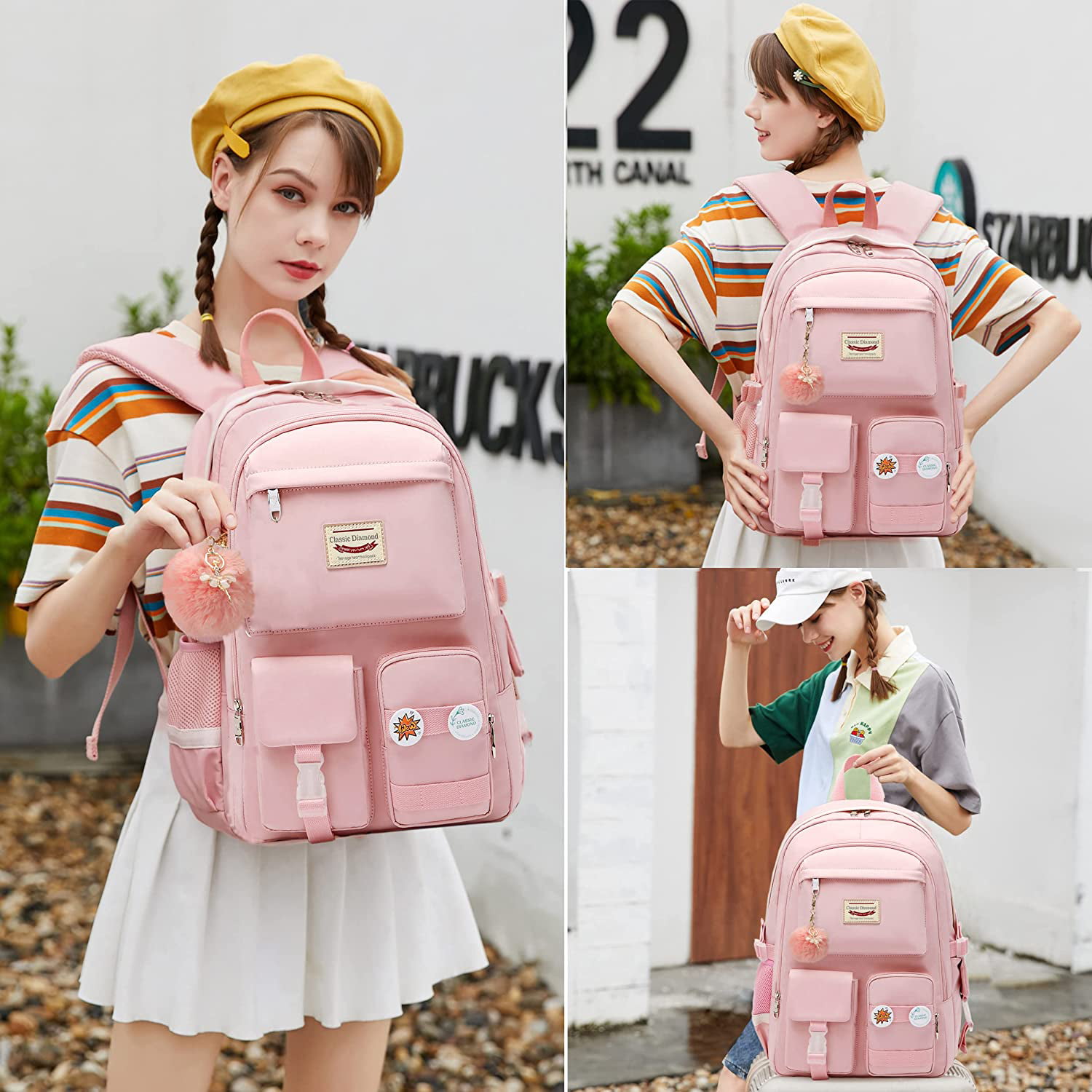 New High School Students Multi-function Campus Shoulder Bag College Canvas  Backpack | Fashion Backpacks | Fashion Bags- ByGoods.Com