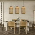 thumbnail image 5 of LittleGlovo Minimalist Rattan Pendant Light Wabi Sabi Style House Decor Handmade Lampshade, 5 of 17
