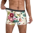 thumbnail image 2 of Salouo Bird Butterfly Rose Print Men's Boxer Briefs,Breathable Underwear Elastic Waistband Briefs for Men -Large, 2 of 8
