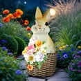 thumbnail image 7 of WEGFTDUOP Solar Bunny Basket Decorative Ornament, Eco-Friendly Solar-Powered Resin Rabbit with Basket, Garden Yard Decor for Indoor & Outdoor Use, Warm Glow Lighting for Easter & Seasonal Home Decor, 7 of 7