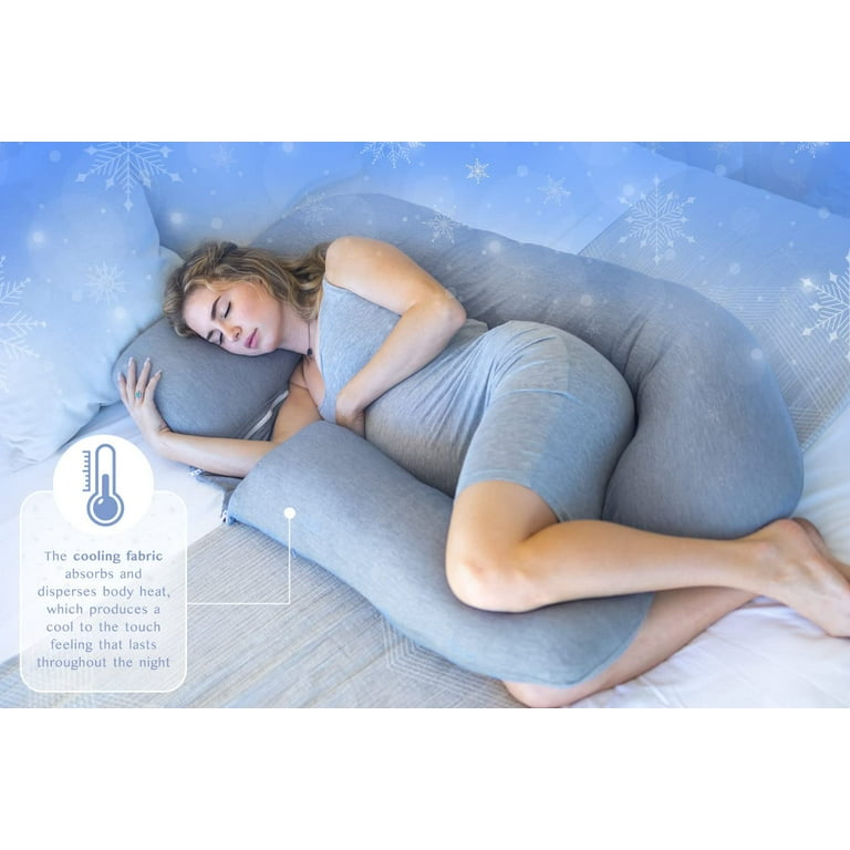PharMeDoc MommyWedge Pregnancy Wedge Pillow - Memory Foam Maternity Support  for Back, Belly, Knees - Includes Soft Velvet Cover - Cooling Navy