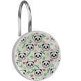 thumbnail image 1 of Panda Shower Curtain Hooks（Set of 12）for Home Hotel Shower Rods Bathroom Crystal Glass Print Stainless Steel Round Curtain Hooks, 1 of 5