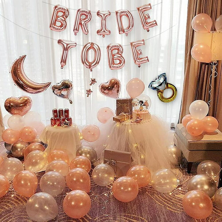 Rose Gold Bride To Be Balloon Set, Bachelorette Party Decorations