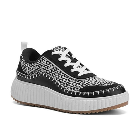 

DREAM PAIRS Women s Platform Fashion Sneakers Comfortable Chunky Casual Shoes Black/White Size 10