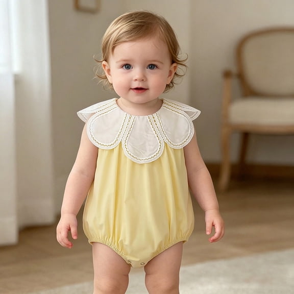 RMGVDSD Newborn Baby Girl Clothes Sleeveless Bubble Romper, Newborn Infant Bodysuit Playsuit Snap Crotch Baby Onesie Fashion Clothes