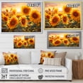 thumbnail image 4 of Designart "Fiery Sunset Over Sunflower Field I" Sunflowers Floater Framed Wall Decor, 4 of 5
