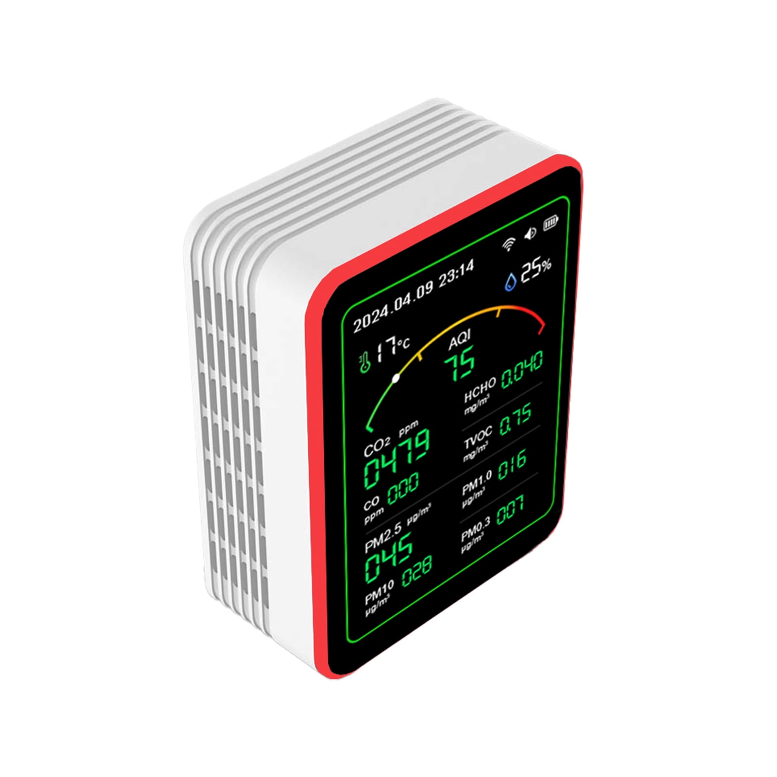 Smart Air Quality Tester 15 in 1 Air Quality Monitor CO2 Monitor Smart Air Quality Tester with Mobile APP WiFi for Home & Office, Temperature, Humidity, Alarm Clock, Timer, Countdown Timer