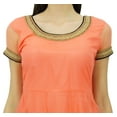 thumbnail image 2 of Bimba Flaired Net Anarkali Dress Solid Kurta Kurti Indian Tunic Custom Clothing, 2 of 4