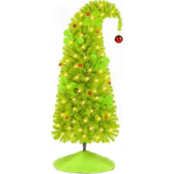 Green Christmas Tree 7.5FT Whimsical Christmas Tree Artificial Christmas Trees for Party Home Christmas Decor for Indoor Ourdoor Decorations