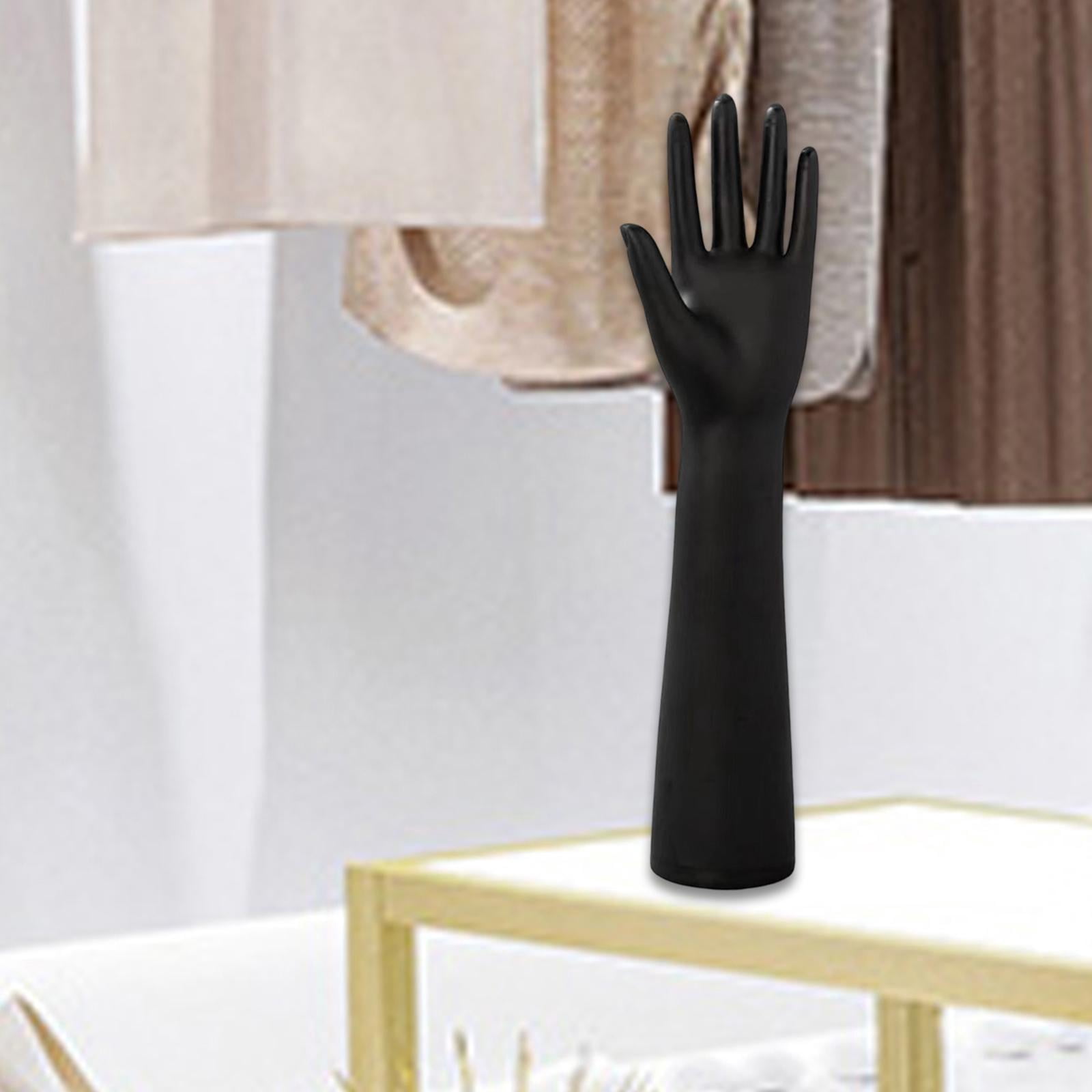 Milageto Black Female Mannequin Hand Commercial Use DIY Projects Gloves Display Stand Left Hand