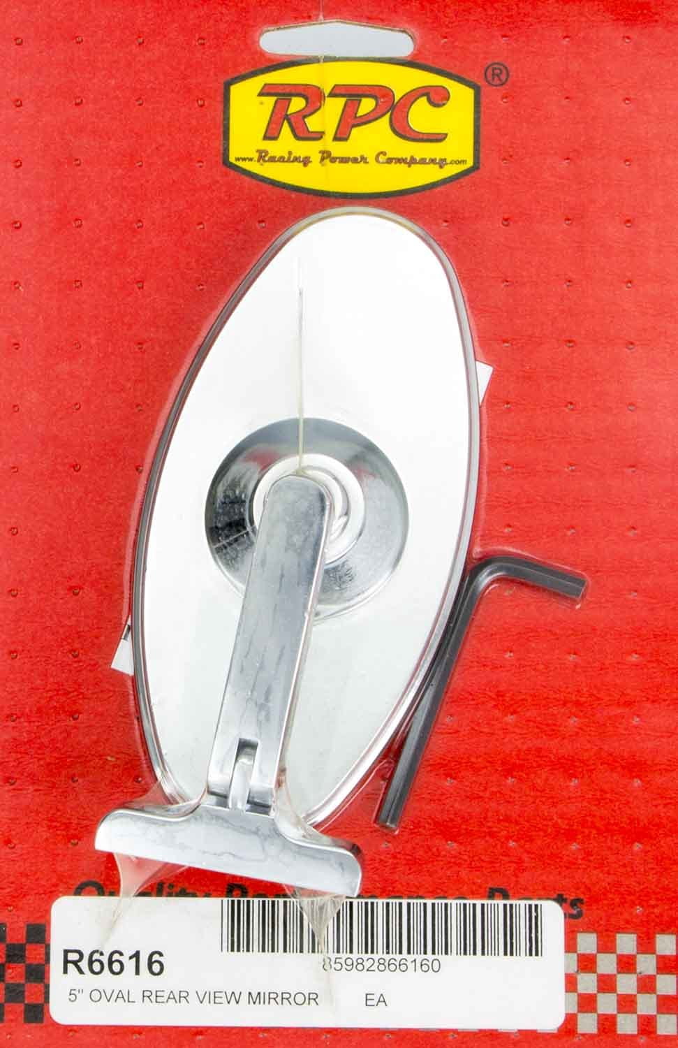 Racing Power Co-Packaged Chrome Steel Oval 5in Interior Mirror