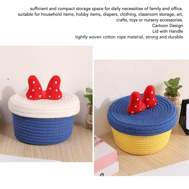 Rope Basket, Cotton Rope Decorative Baskets 4 Pieces For Office 