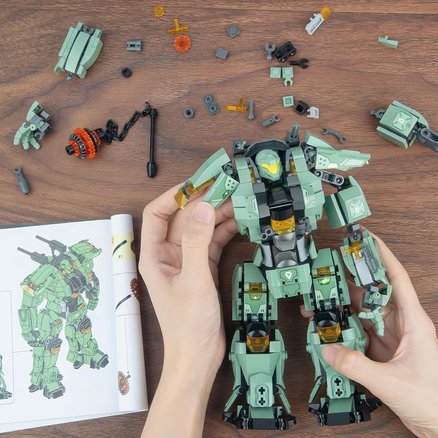 Transforming Mech Robot Building Blocks Set,Destroy Warrior City Action Mech Model Building Kit, 542 PCS Cool Robots Toys Gift for Adults and Kids Boys 6 7 8 10+