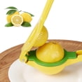 thumbnail image 3 of Exprimidor de cítricos manual, exprimidor de frutas estable 2 en 1 para limones y limas, barra, HxWxD: 5,5 x 7,5 x 22 cm, amarillo Adepaton LL-2430-2, 3 of 6