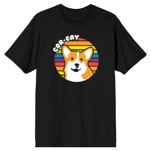 Pride - Cor-Gay Corgi Black T-Shirt