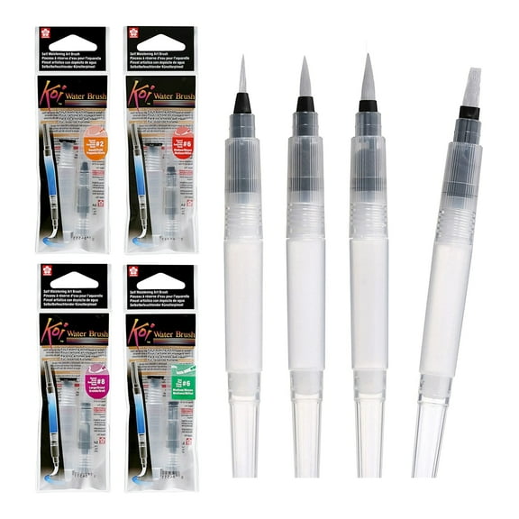 Sakura Koi Water Brush - Brush for Watercolor - 4 ml Tank - 4 Assorted Brush Tips