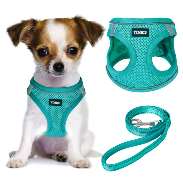 Set de arnés y correa para perros YIMEIS Reflective para perros, color turquesa