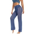 thumbnail image 5 of Aunavey Womens Crochet Net Hollow Out Beach Pants Sexy Knit Swimsuit Cover Up Pants, 5 of 7