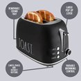 thumbnail image 4 of Rae Dunn Retro Rounded Bread Toaster, 2 Slice Stainless Steel Toaster with Removable Crumb Tray, Wide Slot with 6 Browning Levels, Bagel, Defrost and Cancel Options (Black), 4 of 4