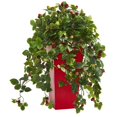 thumbnail image 1 of Nearly Natural 6474 30 in. Rasberry Artificial Plant in Red Tower Planter, 1 of 1
