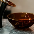 thumbnail image 5 of Novatto Ty NSFC-168T001ORB Clear Brown Tea Glass Vessel Sink w/ Faucet, Drain and Mounting Ring, Oil Rubbed Bronze, 5 of 8