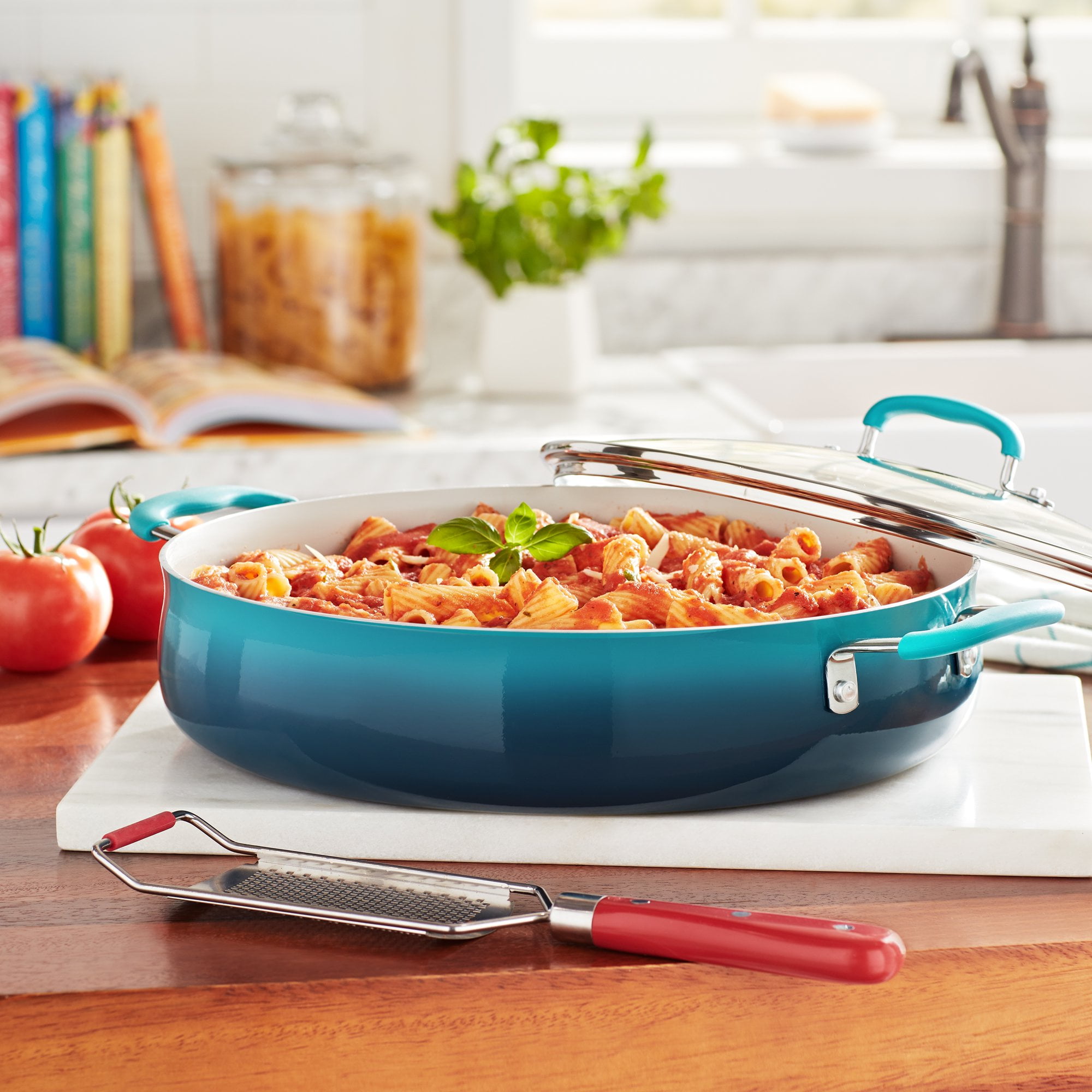 The Pioneer Woman 13 Inch Everyday Pan Blue Ceramic Skillet Set Teal