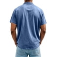 thumbnail image 5 of Sewkxo Henley Shirts for Men Acid Washed Oversized T Shirts Short Sleeve Summer Tops Stylish Vintage Plain Tees,Blue 4XL, 5 of 5