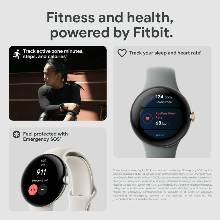  Google Pixel Watch 2 with the Best of Fitbit and Google - Heart  Rate Tracking, Stress Management, Safety Features - Android Smartwatch -  Matte Black Aluminum Case - Obsidian Active Band 