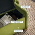 thumbnail image 3 of Walker Edison Modern Velvet Upholstered Curved Storage Bench, Green, 3 of 13
