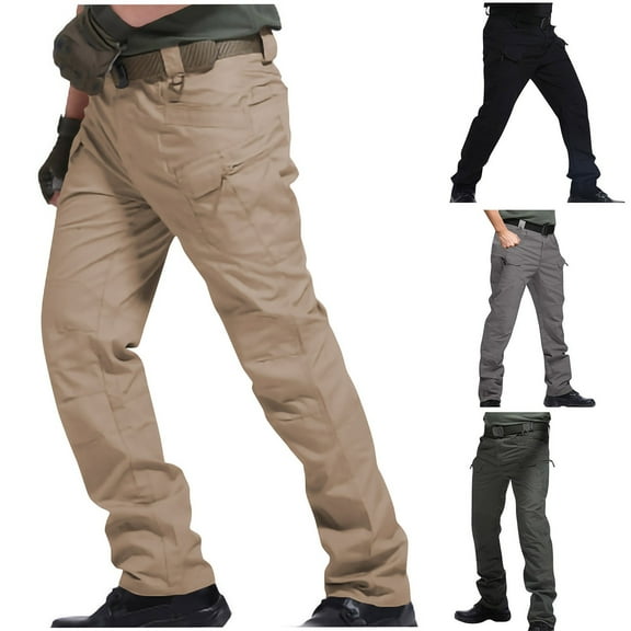 BiZtdJrK Big and Tall Outdoor Pants for Men Ripstop Hiking Cargo Pants Lightweight Relaxed Fit Work Pants with Multi Pockets Green XXXXL