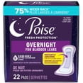 thumbnail image 1 of Poise Incontinence Pads for Women, 8 Drop, Overnight Absorbency, Extra-Coverage, 22Ct, 1 of 7
