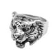 thumbnail image 1 of Anillo vikingo con cabeza de tigre en 3D, estilo retro, unisex, de plata, para hombre y mujer., 1 of 9