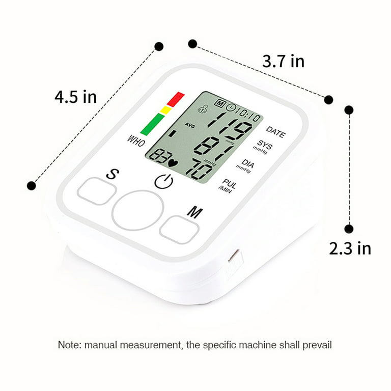  Blood Pressure Monitor Upper Arm, Automatic Digital BP & Pulse  Rate Machine with Large Cuff - 4.3'' LCD & Broadcast with 2×120 Memory for  Home Use : Health & Household