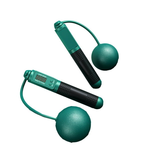 Yuarrent Cuerda para saltar de PVC, repuesto portátil, mango antideslizante, Color sólido, ergonómica, silenciosa, para correr, cuerdas para Ropa Deportiva, Zapatos Verde oscuro Pelota