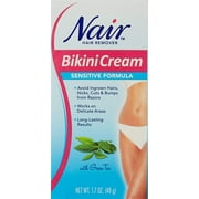 Nair Hair Remover Bikini Cream, Green Tea Sensitive Formula, 1.7 oz, 2 Pack