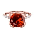 thumbnail image 2 of 2.30 Ct. Ttw Diamond And Cushion Cut Garnet Ring In 10K Rose Gold, 2 of 7