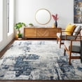 thumbnail image 4 of Mark&Day Area Rugs, 7ft Round Vuren Modern Abstract Marble Denim Round Area Rug, Blue Beige Grey Marble Swirl Carpet for Living Room, Bedroom or Kitchen (6'7" Round), 4 of 7