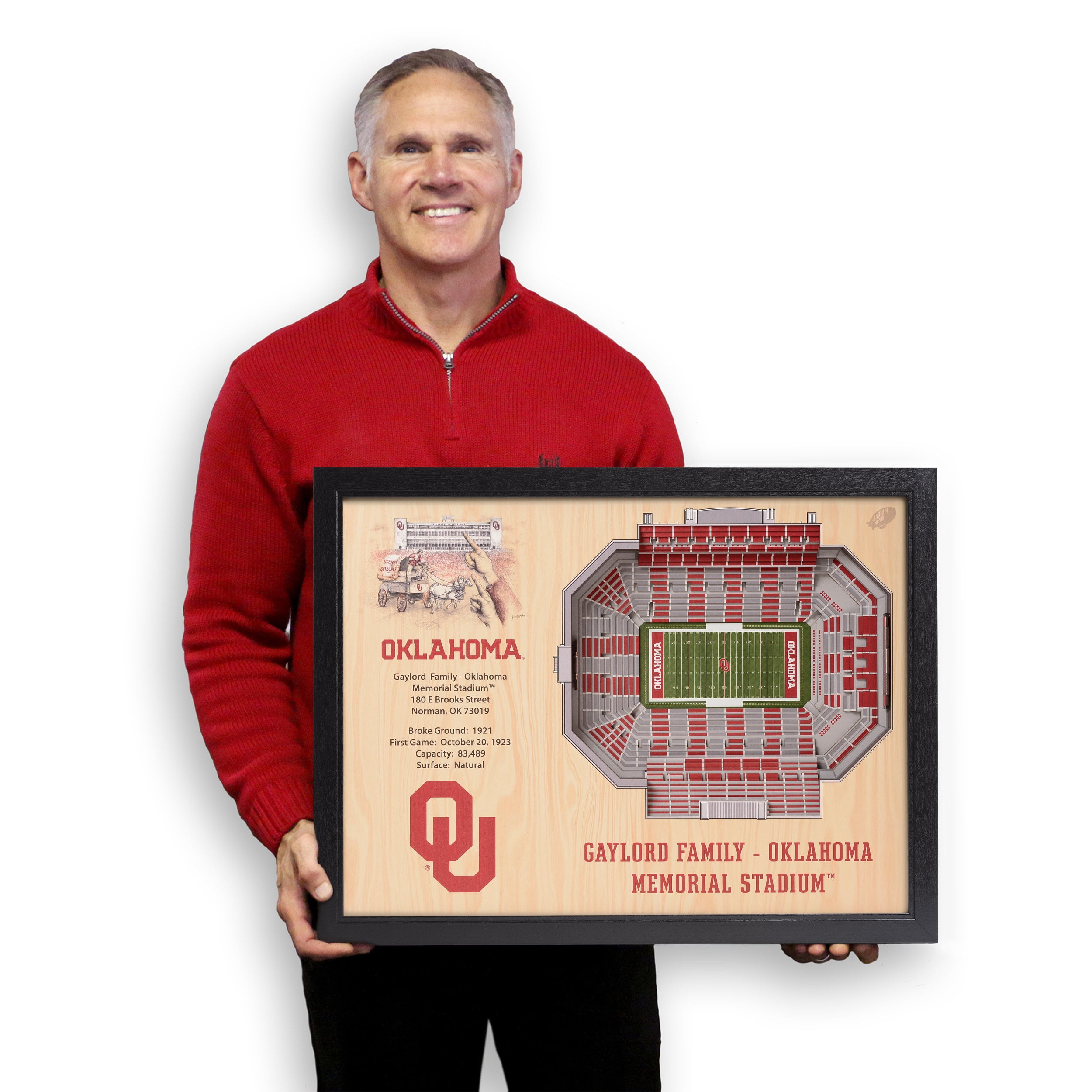 YouTheFan NCAA Oklahoma Sooners FB 25-Layer Stadiumview Wall Art