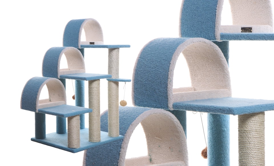 Armarkat Classic Real Wood Cat Tree Model B3803, 38 inch Sky Blue