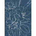 thumbnail image 2 of Loreth, Lanie 15x18 White Modern Wood Framed Museum Art Print Titled - Floral Sketch on Navy I, 2 of 4