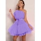 thumbnail image 5 of Vestido de malla elegante con lazo, minifalda, vestido de noche, vestidos cortos, vestido elegante, 5 of 6