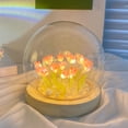 thumbnail image 2 of Bewildely Lámpara de tulipanes hecha a mano, disfrute de la diversión de bricolaje y su propia iluminación única, regalo, miniluz de flor de Decoración del hogar Púrpura, 2 of 6