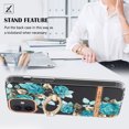 thumbnail image 2 of Compatible for iPhone 12 Case with Ring Kickstand Holder Clear Floral Pattern Hybrid PC TPU Shockproof Protective Phone Case Cover for iPhone 12 Women Girls, Green Flower, 2 of 5