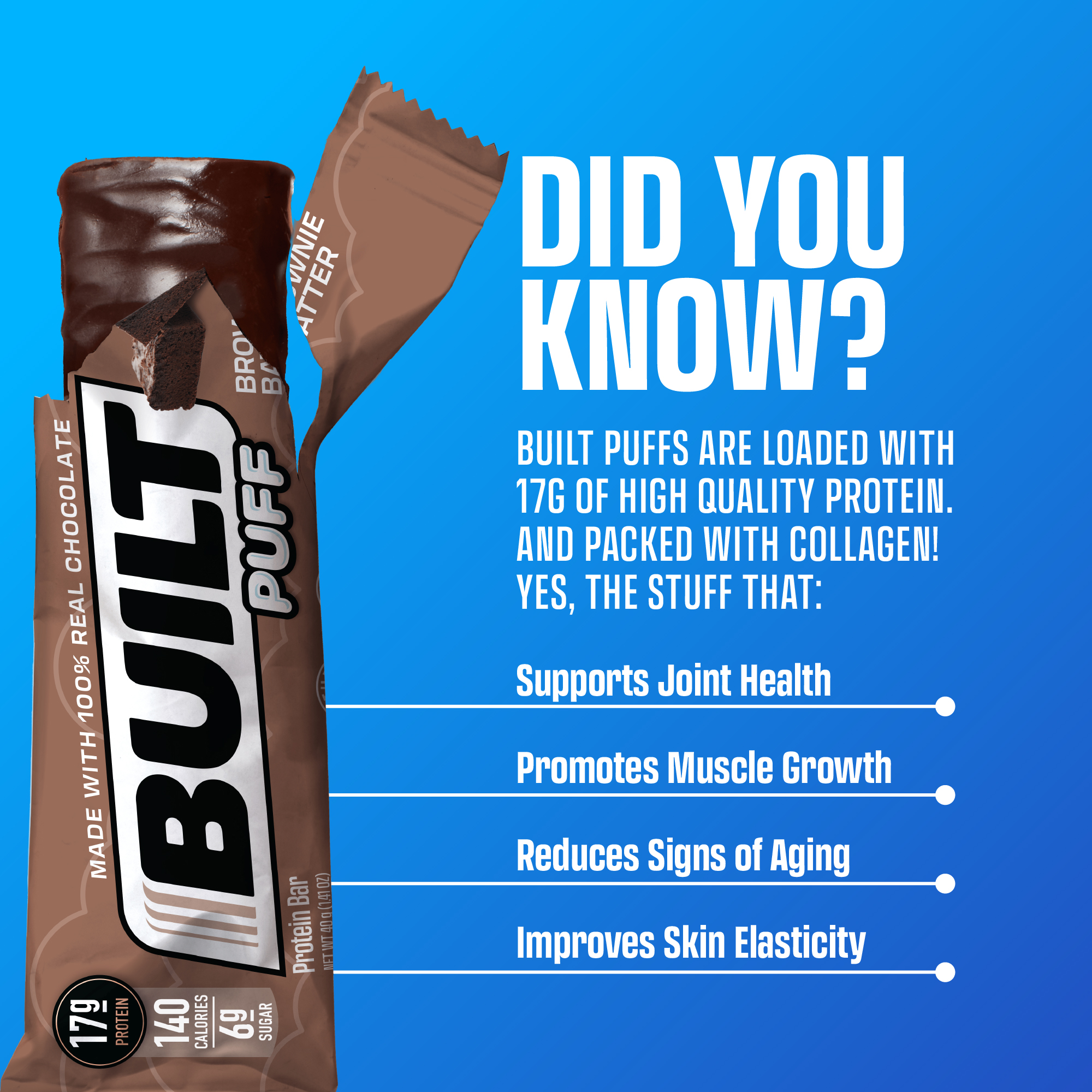 Built Bar Protein Bar, Gluten Free, Collagen, Coconut Marshmallow Puffs